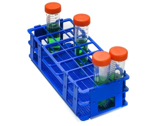 Bel-Art Products No-Wire Test Tube Racks - Bel-Art No-Wire Test Tube Rack for 25 to 30 mm Tubes, 21 Places, Blue - F18747-0004