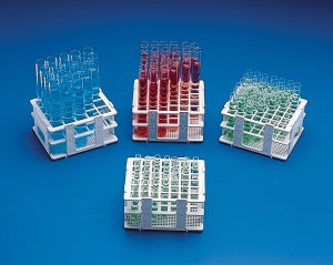 Bel-Art Products No-Wire Test Tube Half Racks - Bel-Art No-Wire Test Tube Half Rack for 10 to 13 mm Tubes, 42 Places - F18748-0013