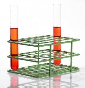 Bel-Art Products Poxygrid Half-Sized Test Tube Racks - Bel-Art Poxygrid "Half-Size" Test Tube Rack for 13 to 16 mm Tubes, 24 Places, Green - F18788-1600