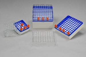 Bel-Art Products Cryo-Safe Vial Storage Boxes - Bel-Art Cryo-Safe Vial Storage Box, 81 Places for 1.2 to 2.0 mL Vials, Pack of 4 - F18849-0001