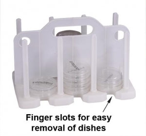 Bel-Art Polypropylene Contact Plate / Petri Dish Racks - 60-Place Rack for 72 mm Contact Plates - F18990-0000