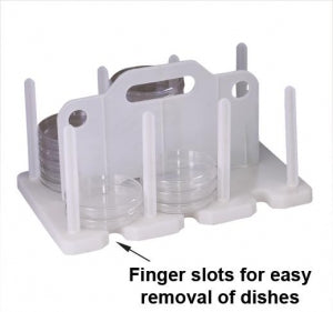 Bel-Art Polypropylene Contact Plate / Petri Dish Racks - 42-Place Rack for 100 mm Petri Dishes - F18991-0000