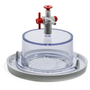 Bel-Art Clear Polycarbonate Mini Vacuum Desiccator - Bel-Art Clear Polycarbonate Mini Vacuum Desiccator with White Polypropylene Bottom, 0.02 Cu. Ft. - F41099-0000