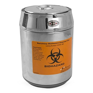 Bel-Art Benchtop Biohazard Disposal Can with Motion-Sensor Lid - Benchtop Biohazard Disposal Can with Motion-Sensor Lid, 1.5L - H13194-1011