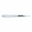 BR Surgical Blade Handles - Graduated Blade Handle No. 3 for Blades 10 to 15, 4-3/4" Long - BR06-10301