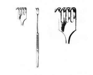 BR Surgical Tracheal Retractors - Tracheal Retractor, 4-Prong, Rake, Rigid - H118-22004