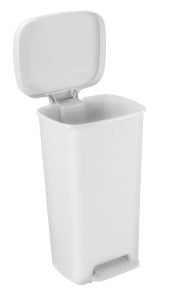 Brewer Plastic Waste Containers - CAN, WASTE, STEP-ON, PLASTIC, 52QT, WHITE - 25266