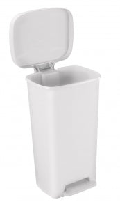 Brewer Plastic Waste Containers - CAN, WASTE, STEP-ON, PLASTIC, 52QT, WHITE - 25266