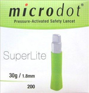 Cambridge Sensors Microdot Safety Lancets - Microdot Safety Lancet, Light Green, 30G, 1.8 mm - 530-30