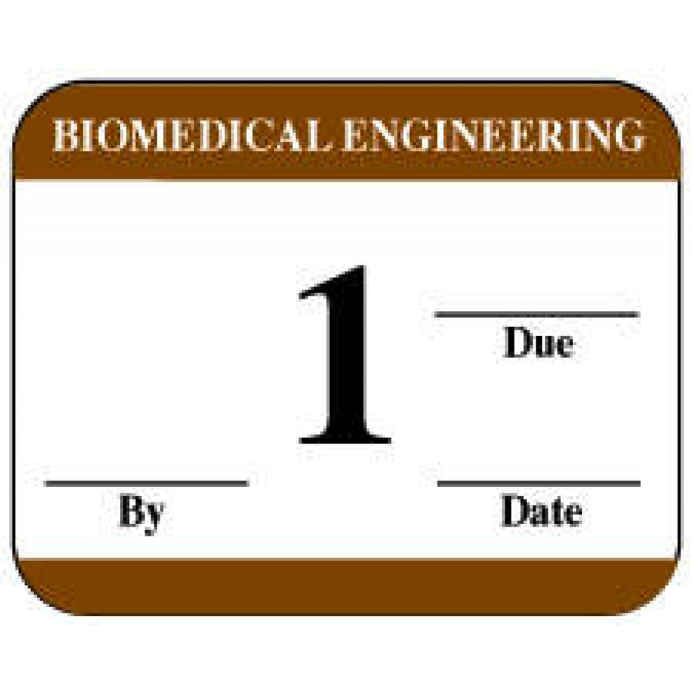 Label Synthetic Permanent Biomedical Engineering 1" 1/4" X 1 White With Brown 1000 Per Roll