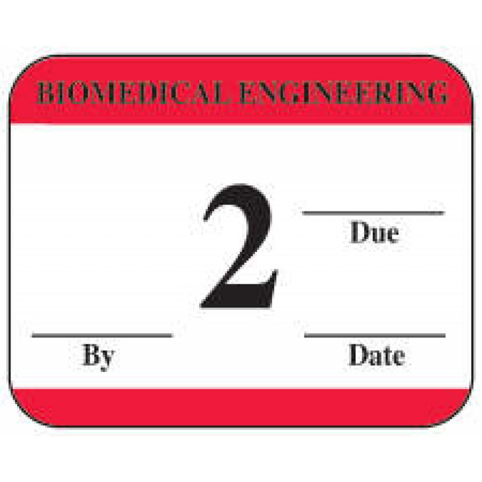 Label Synthetic Permanent Biomedical Engineering 1" 1/4" X 1 White With Red 1000 Per Roll