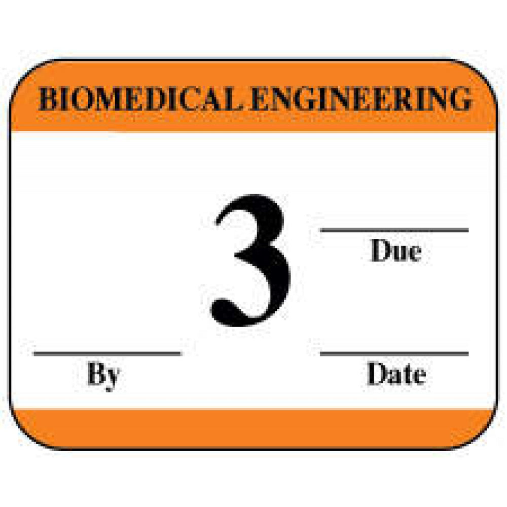 Label Synthetic Permanent Biomedical Engineering 1" 1/4" X 1 White With Orange 1000 Per Roll