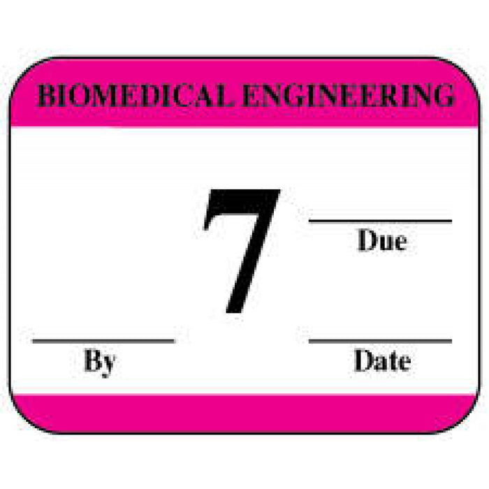 Label Synthetic Permanent Biomedical Engineering 1" 1/4" X 1 White With Pink 1000 Per Roll