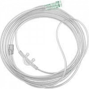 Vyaire Cannulas with Crush-Resistant Lumen Tubing - Curved Cannula, Non-Flared Tip, 14' Tube - 001326