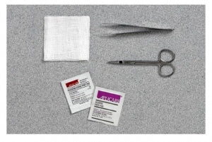 Carefusion Solutions Sterile Suture Removal Trays - Suture Removal Kit, with Adson Forceps, Straight Iris Scissors, 4-1/2", PVP Prep Pad - 06-6000