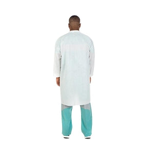 Cardinal Health Fluid Resistant Lab Coats - SMS Lab Coat, White, Knit Collar, Size S - 2310LC