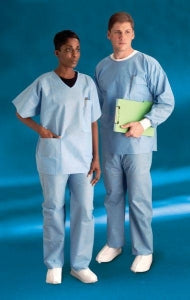 Cardinal Health Disposable Scrub Pants - Disposable 3-Layer SMS Single-Pocket Elastic-Waist Scrub Pants, Blue, Size 2XL - 23605PE