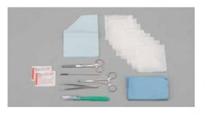 Cardinal Health Stainless Instrument Trays - Incision and Drainage Tray with Drape, Kelly Forceps and Operating Scissors - 25006-040