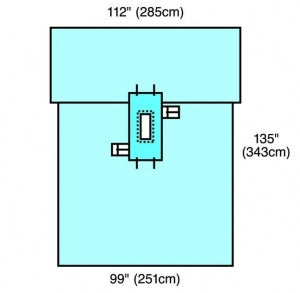 Cardinal Health Universal Spine Drapes - Universal Spine Drape with Instrument Pockets and Cord Tabs - 29418