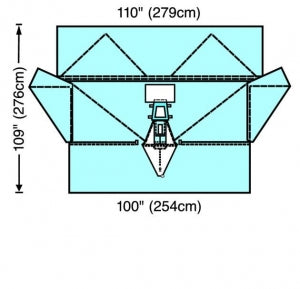 Cardinal Health Laparoscopic-Assisted Vaginal Hysterectomy Drapes - Laparoscopically Assisted Vaginal Hysterectomy (LAVH) Drape with Fluid Control Pouch, 124" x 125" - 29474