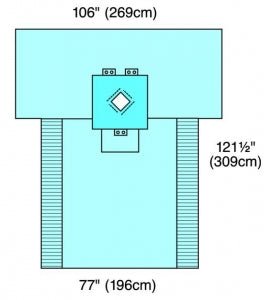 Cardinal Health Thyroid Drape With Armboard Covers - Thyroid Drape with Armboard Covers, 106" x 122" - 29522