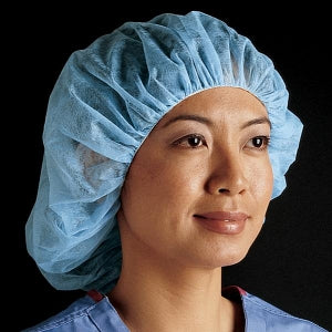 Cardinal Health Spunbond Nonsterile Bouffant Caps - Spunbond Non-Sterile Bouffant Cap, Blue, 21" - 3244