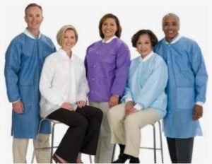 Cardinal Health Disposable Knee-Length Purple Lab Coats - Knee-Length Lab Coat, Medical Blue, Disposable, Size 3XL - C3660MB3XL