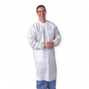 Cardinal Health Premium Knee-Length Lab Coats - Lab Coat, Knee Length, Knit Collar, White, Size 4XL - C3660W4XLK