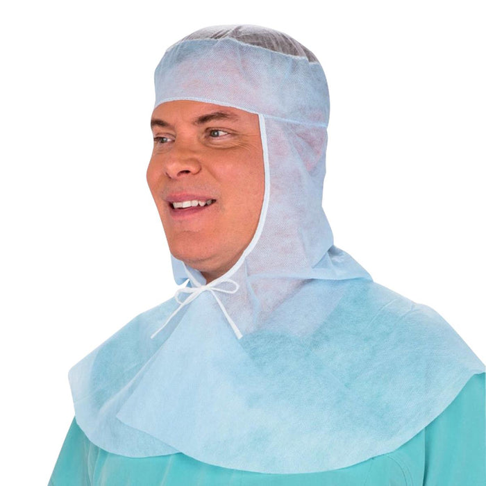 Blue Surgical Hood with Shield and Beard Cover