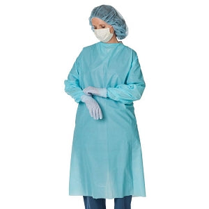 Cardinal Health Convertors Impervious Gowns - Gown, Plastic Film, Blue, Size XL - 5213PG