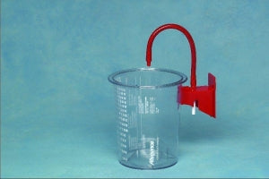 Cardinal Health Wall Mount Canisters - Reusable Canister for Wall Mount for Use with Disposable CRD Liner, Straight Connect, 1, 500 cc, 9" from Wall to Canister - 65652-518