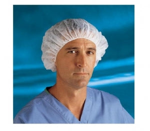 Cardinal Health Bouffant Caps - White Comfort Bouffant Caps, 24" Large - 9303