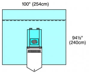 Cardinal Health Tiburon Neurological Drapes - Neurological Drape with Extra-Large Fluid Control Pouch, 100" x 95" - 9449