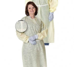 Cardinal Health Yellow Isolation Gown - Yellow Isolation Gown, AAMI, Overhead, Size XL - AT4498-BD