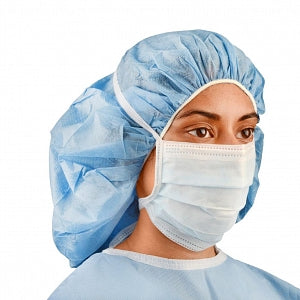 Cardinal ASTM Level 1 Duckbill Surgical Masks with Tie Closure - ASTM Level 1 Duckbill Surgical Mask with Poly Inner Layer, White - AT51334