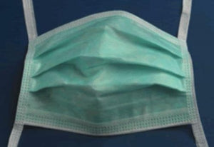 Cardinal ASTM Level 1 Duckbill Surgical Masks with Tie Closure - Fog-Free Insta-Gard Surgical Mask with Vapor Barrier Film - AT752007