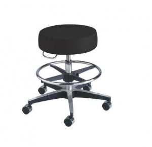 Cardinal Health Adjustable Exam Stool - Pneumatic Adjustable Exam Stool with Back and Foot Ring - C11001FRB