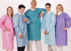 Cardinal Health Premium Knee-Length Lab Coats - Medical Lab Coat, Knee Length, Disposable, Blue, Size L - C3660MBL