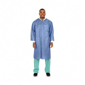 Cardinal Health Premium Knee-Length Lab Coats - Medical Lab Coat, Knee Length, Disposable, Blue, Size XL - C3660MBXL