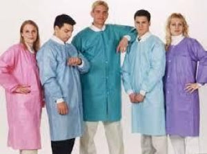 Cardinal Health Disposable Knee-Length Purple Lab Coats - Knee-Length Lab Coat, Teal, Disposable, Size XL - C3660TEXL