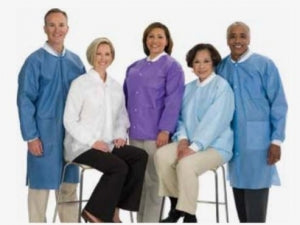 Cardinal Health Disposable Knee-Length Purple Lab Coats - Knee-Length Lab Coat, Teal, Disposable, Size S - C3660TEXS