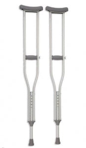 Cardinal Health Adjustable Aluminium Axillary Crutches - Adjustable Axillary Crutch, Adult, 62-70, 300 lb. - CA901AD