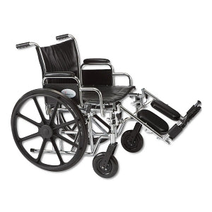 Cardinal Health Wheelchairs - 500-lb. Capacity Wheelchair with Desk-Length Arms, Elevating Leg Rests and Chrome Finish, 22" x 18" - CW0006CEL