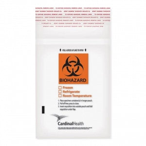 Cardinal Health Specimen Transport Biohazard Bags - Transport Biohazard Bag, Clear, 18" x 13" - AD13X18BIO