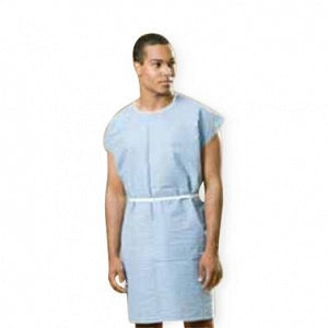 Cardinal Health Reinforced Scrim Gowns - Disposable Scrim-Reinforced Patient Gowns, Blues, 36" x 42" - GOWNSCRIM