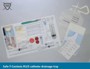 BD Safe-T-Centesis Pigtail Catheter Drainage Trays - Safe-T-Centesis Para / Thoracentesis Tray, 8 Fr, 18G - PIG1280T