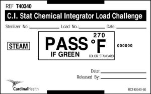 Cardinal Health STEAM Chemical Integrator Test Pack - Chemical Integrator Steam Test Pack - T40340