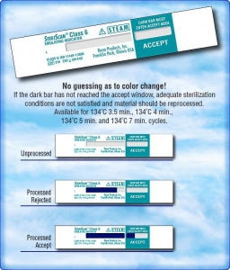 Cardinal Health Chemical Emulator Strip, STEAM (Class 6) - Emulator Indicator, Steam, Class 6 - T40366