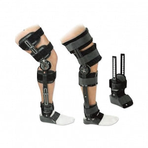 Breg Crossover Hinged Knee Brace Injury Post Op Black Adjustable Breathable  2XL