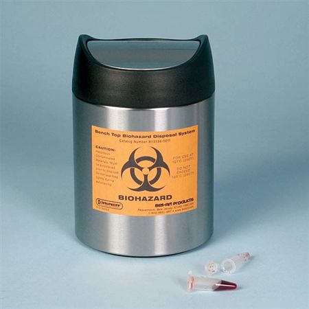 Benchtop Biohazard Disposal Can Benchtop Autoclavable Bags - 10"W x 10"L